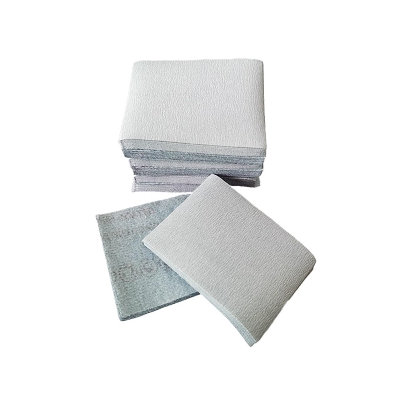 Papel de lija pulido seco cuadrado blanco for coche y hogar, máquina pequeña, abrasivo felpa Adecuado para lijar muebles, madera y metal(P320,100PCS)