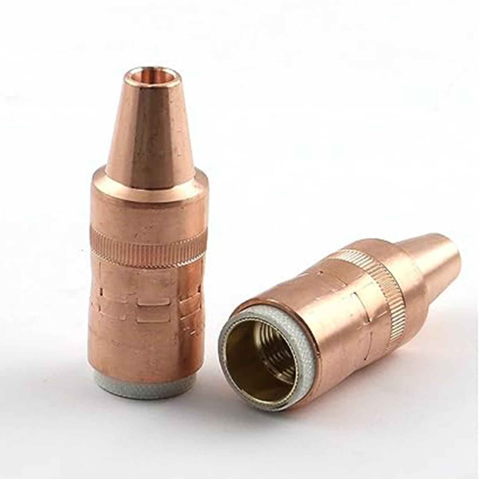 FACAIIO Confezione da 2 ugelli per gas NT-3800C conici, 3/8", accessori per saldatura in ottone, compatibili con MIG, costruzione in rame, per punte serie TT