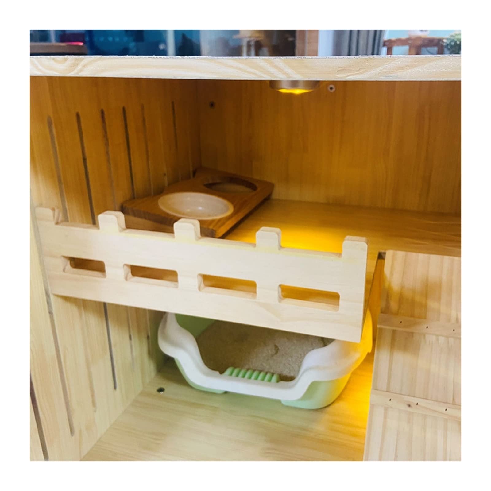 LOWLIU Gatto Cane Casa Cat Villa Home Indoor Pet Cat Gabbia for Gatti Piccola casa for Gatti Cat House Traspirante lettiera for Gatti Gabbia per Gatti