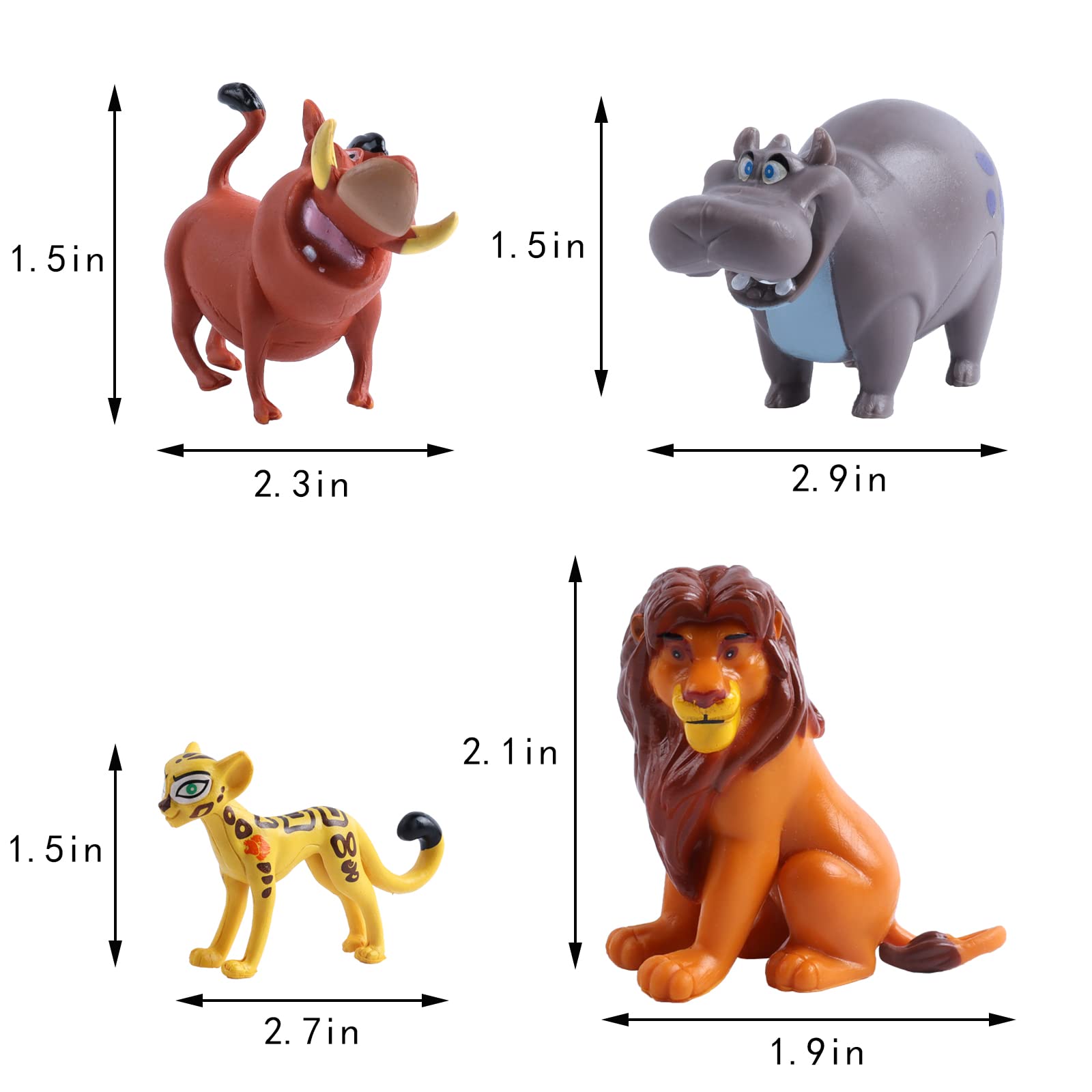 12 Figurines Lion Topper Pour Gâteau – Décoration Fête Anniversaire Enfants – PVC De Qualité – Pour Gâteau, Cupcakes