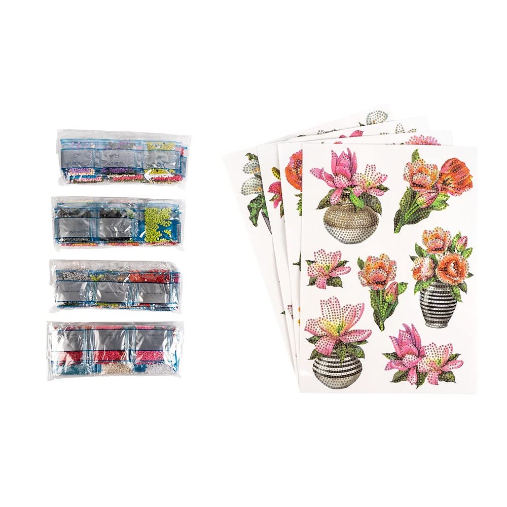 Ideen mit Herz Diamond Painting Sticker | 4 Sheets in DIN A4 | Stickers
