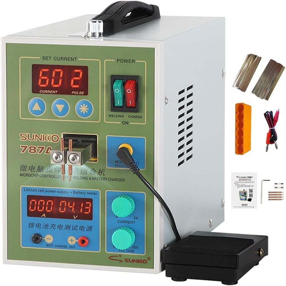 Lithium Battery Welding Machine 18650 Battery Spot Welder Button Battery Welding Machine Battery Butt Welder for Lithium Batteries with Cooling System and Intelligent Welding Function