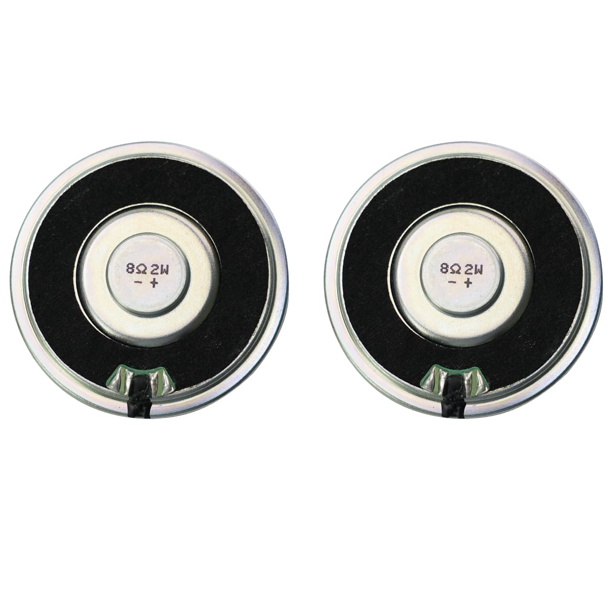 Small Speaker, 8Ohm / 2W Audio Horn, Speaker Audio Amplifier DIY Accessories, Diameter: 50.7MM/ 2inch, Width : 50.7mm/ 2inch?Height: 10MM/ 0.39 inch, with 20CM Terminal Cable.(2Pack)