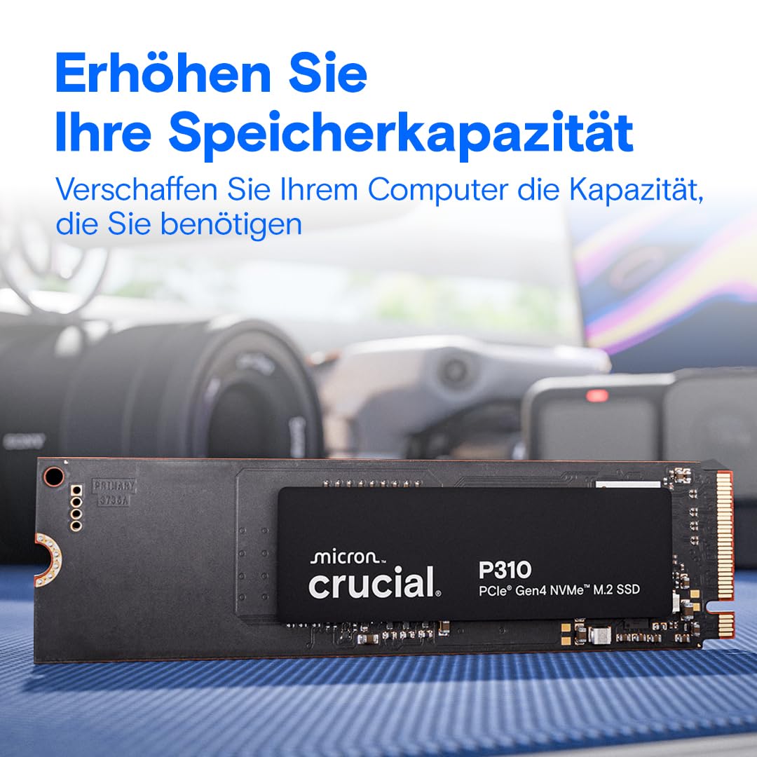 Crucial P310 SSD 1TB M.2 2280 PCIe Gen4 NVMe 7100 MB/s Interne Festplatte