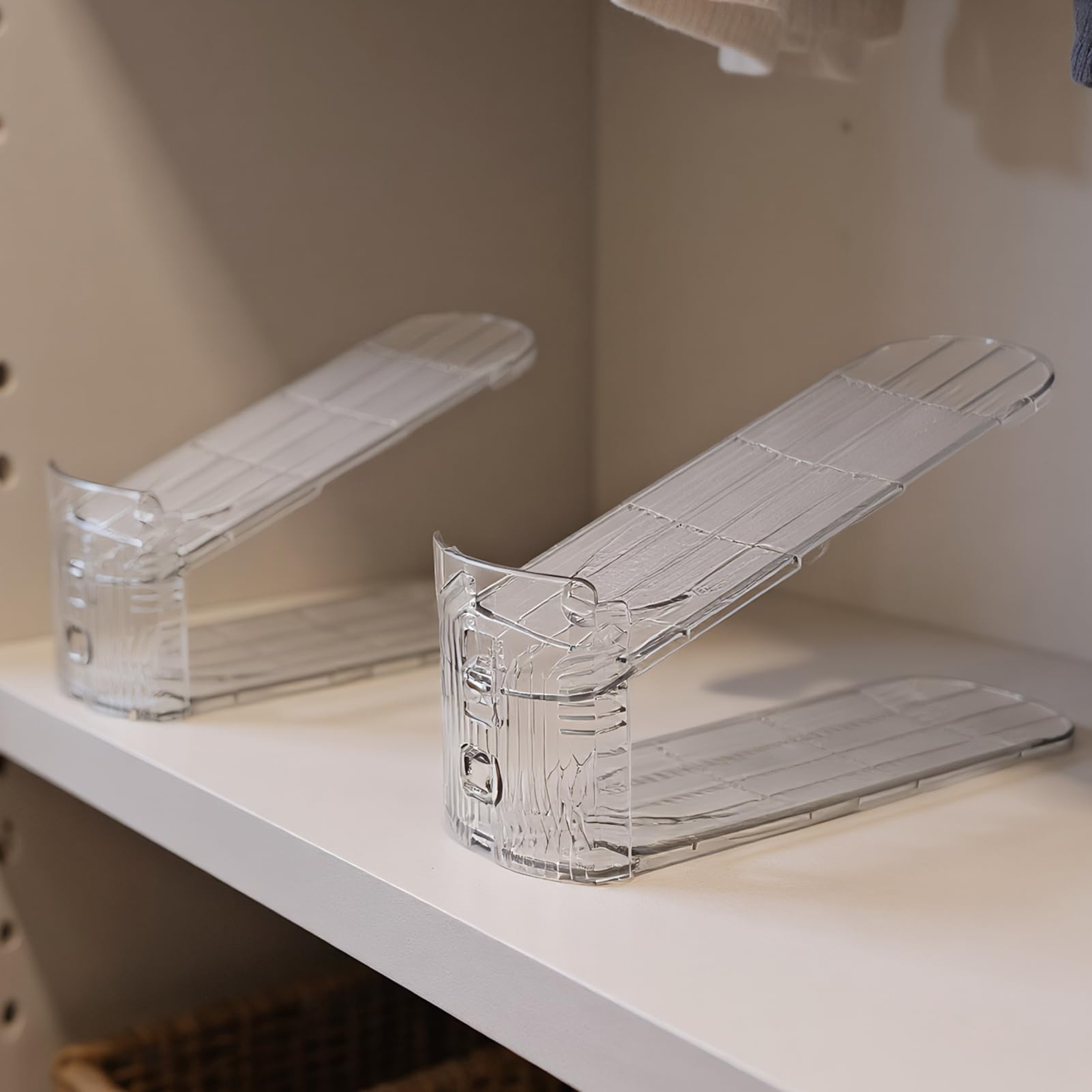 Ranuras De Calzado Contenedor de Almacenamiento con Altura Ajustable Doble