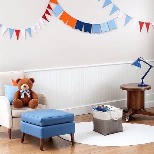 Miniatura 5 de Contenedores de almacenamiento de tela, cubos de almacenamiento de 11 pulgadas con asas, contenedores organizadores de almacenamiento de 11 x 11