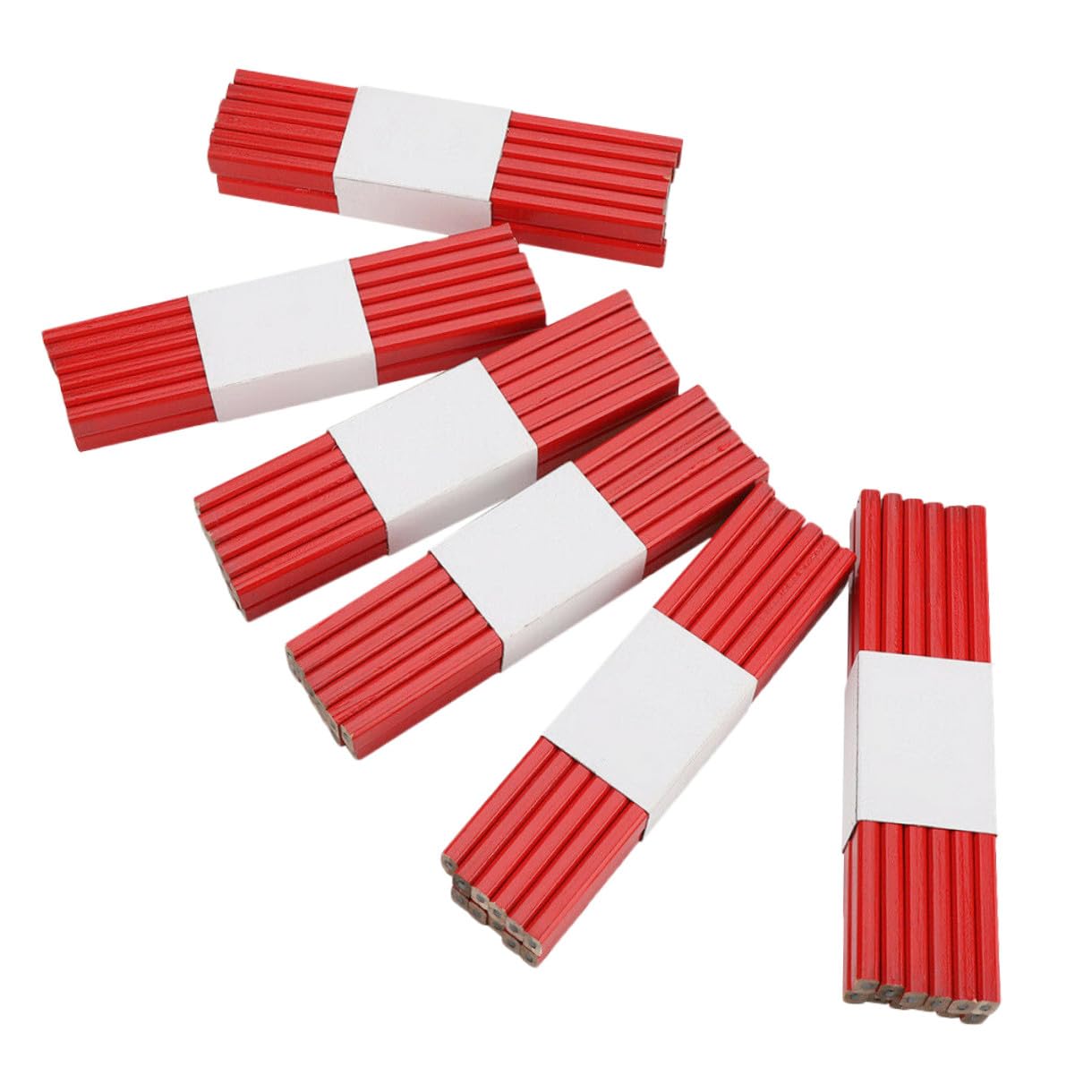 STOBOK 72pièces Crayon de Charpentier Rouge Dur Crayons Plats pour Travail du Bois Marqueurs de Charpentier Anti-roulement
