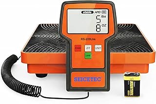 Refrigerant Scale 220 LBS HVAC Freon Scale, ±0.05% High Accuracy, 9"×9" Aluminum Platform, Electronic Refrigerant Charging Weight Scale for All Recovery Tanks, Portable Case, Battery Included