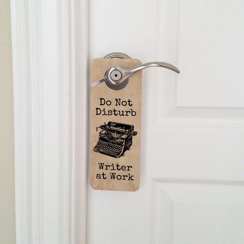 GRAPHICS & MORE Do Not Disturb Writer at Work Plastic Door Knob Hanger Sign