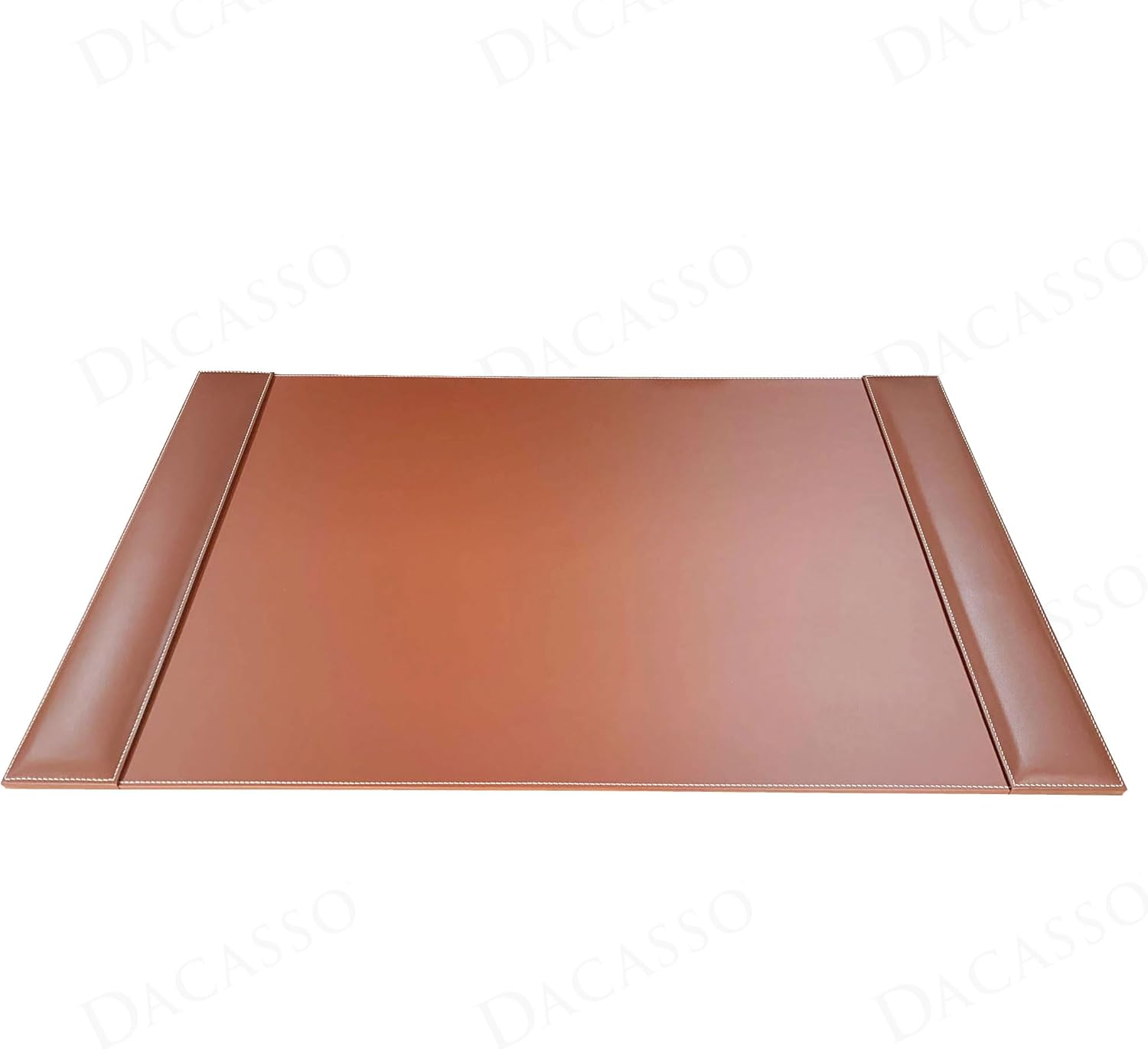 Dacasso Rustic Brown Leather Side-Rail Desk Pad/Desk Protector, 25.5 x 17.25, PR-3202