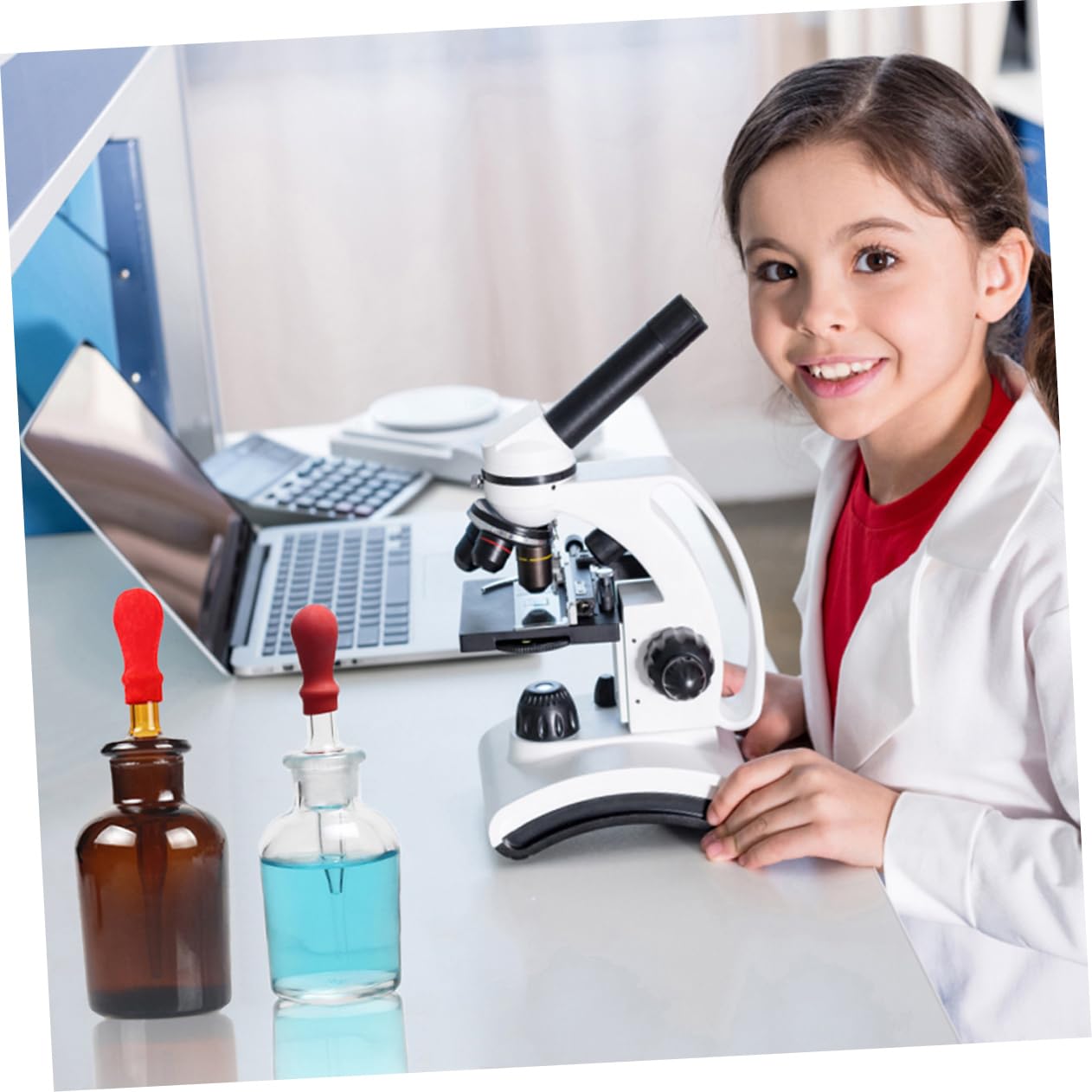 Botella de Reactivo Gotero de Vidrio 6 Unidades 30ml 60ml 125 Ml | Goma Cabezal, Formato Recargable, Tonos Marrón y Blanco, para Uso Doméstico y Aula