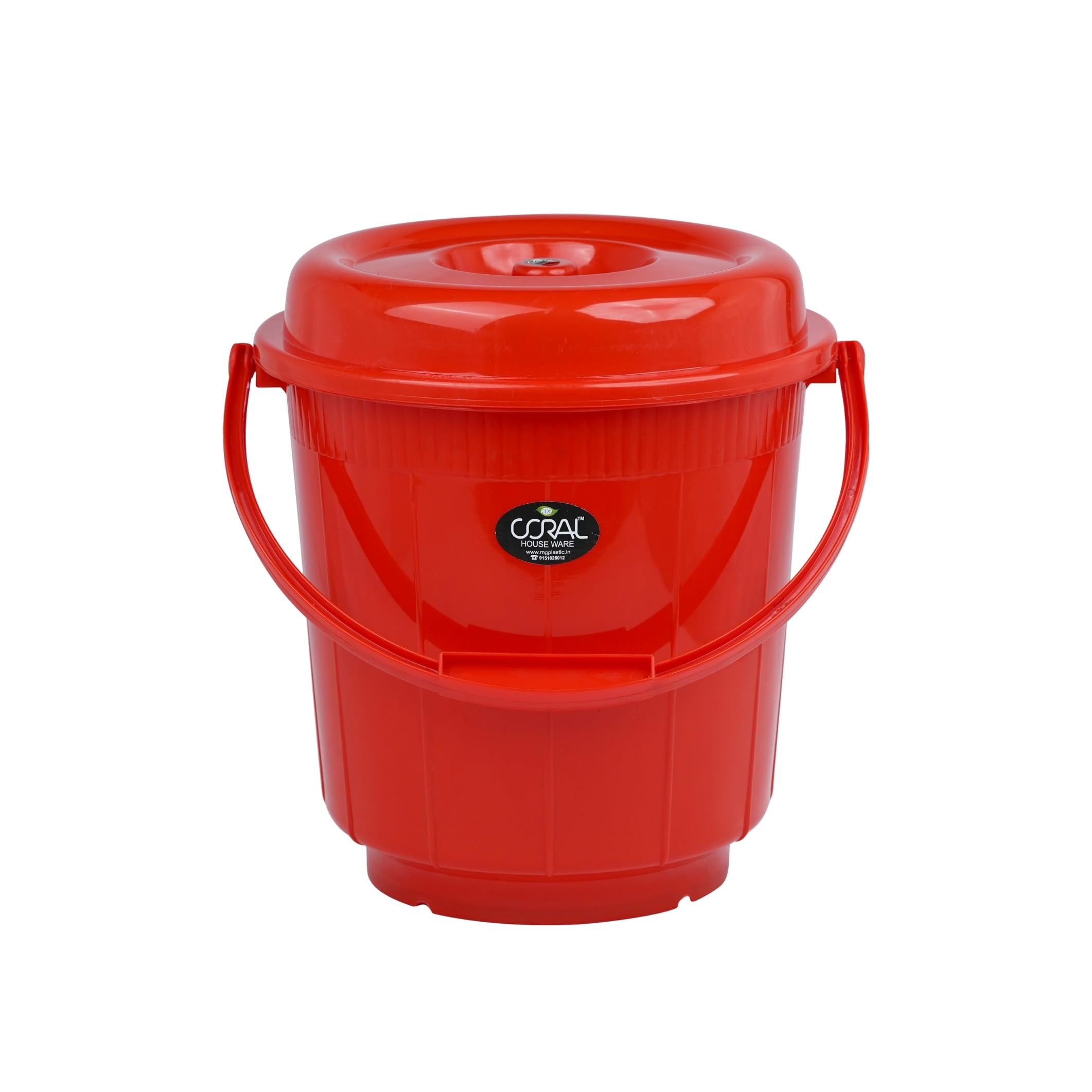 Coral Plastic Classic Bucket with Cap 13 Litre Water for Bathroom || Kitchen || Garden Balti for Daily Use Storage Bucket for Home-image-18