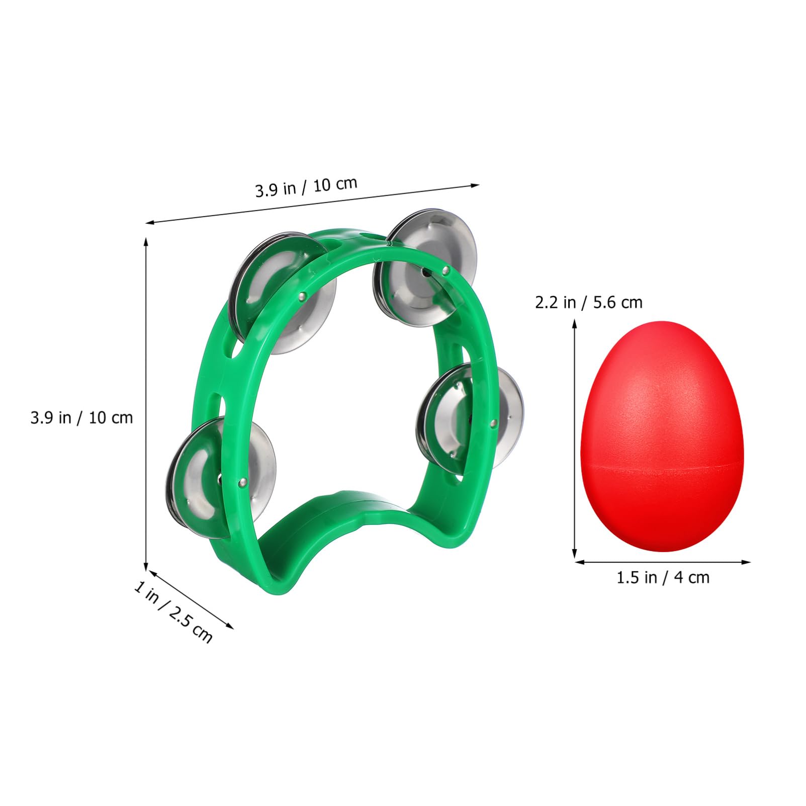 HANABASS 8 Pcs Handheld Tambourine with Bells and Egg Percussion Instruments for Parties Musical Classes and Creative Play for Adults