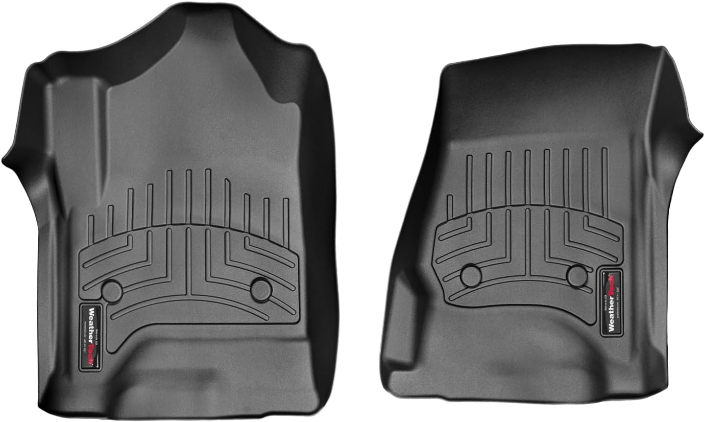 WeatherTech Custom Fit FloorLiners for Chevrolet Silverado 1500, Escalade, Sierra 2500HD / 3500HD - 1st Row (446071), Black