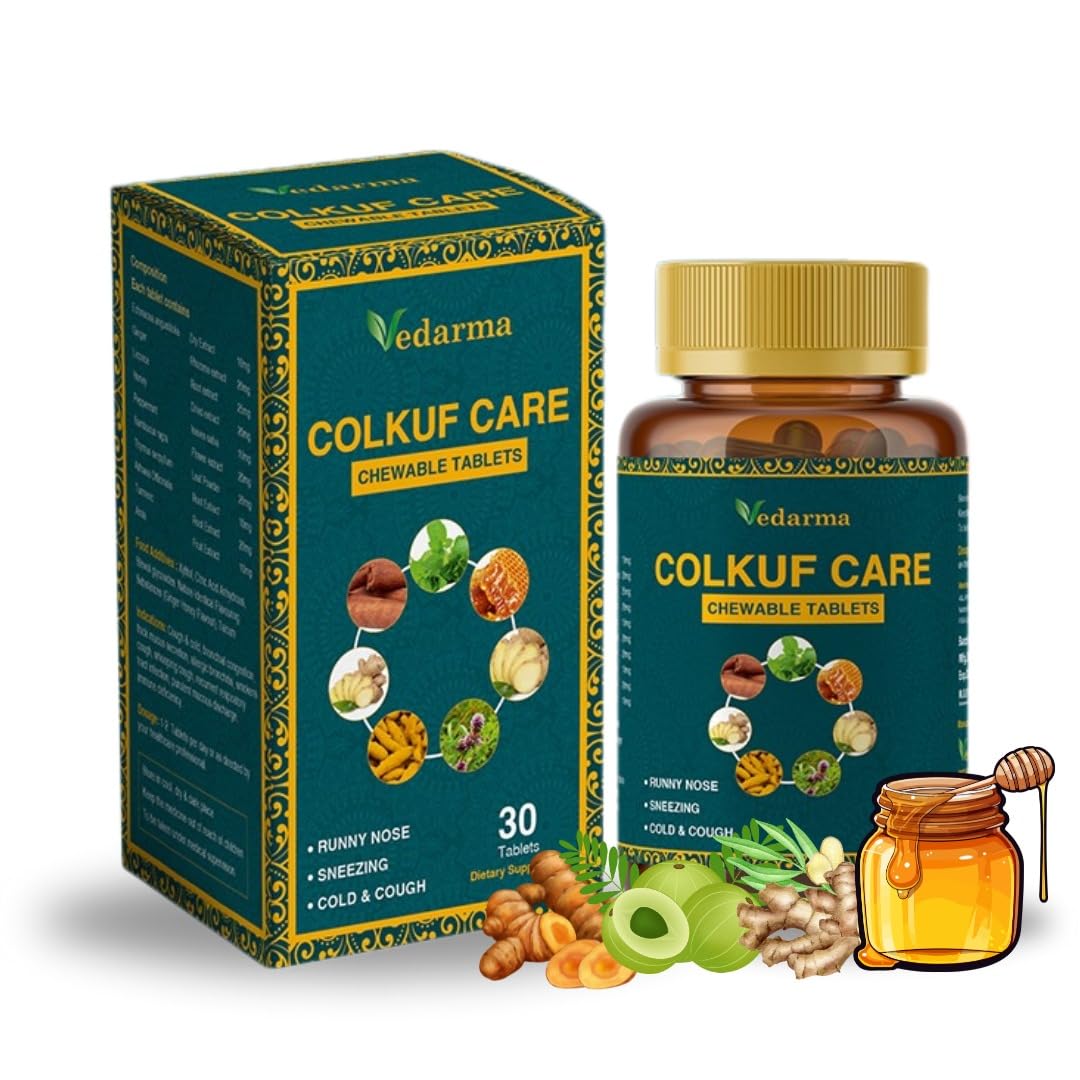 Colkuf Care Chewable Tablets – Soothing Ginger & Honey Blend for Comfort During Cold & Cough | Delicious, Easy to Chew & Perfect for Any Time Relief - 30 Tablets-image-21