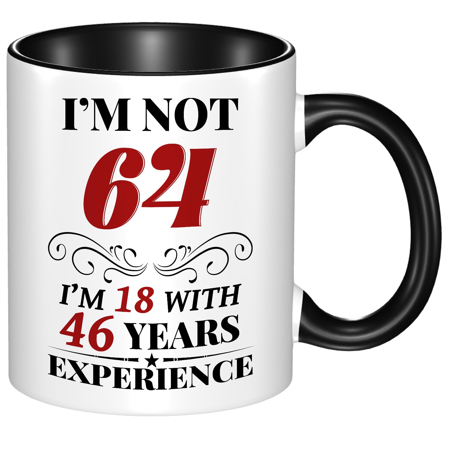 64th Birthday Mug for Women Men, Turning 64 Year Old Birthday Gifts Women Men Mom Dad Wife Husband, Sister, Best Friends, Coworkers, Her, Him, Dishwasher and Microwave friendly, 11oz Coffee Cup