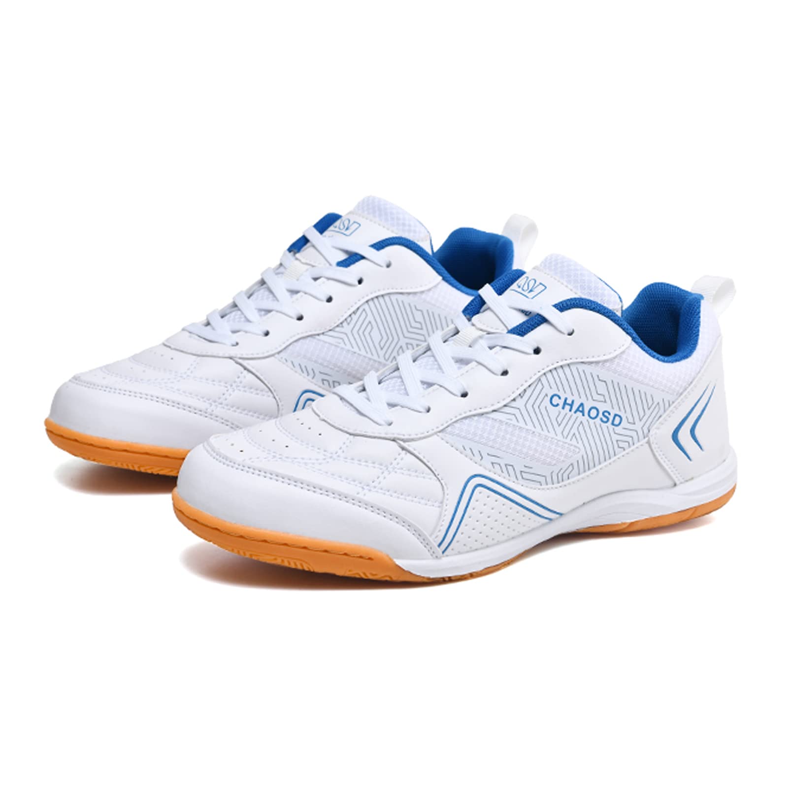 LZQpearl Buty do piłki nożnej, unisex, oddychające, antypoślizgowe, do wnętrz, do piłki nożnej, IC/IN płaskie trampki do lekkoatletyki, dla dzieci, nastolatków, chłopców, dziewcząt i dorosłych mężczyzn kobiet (białe, 8 UK)