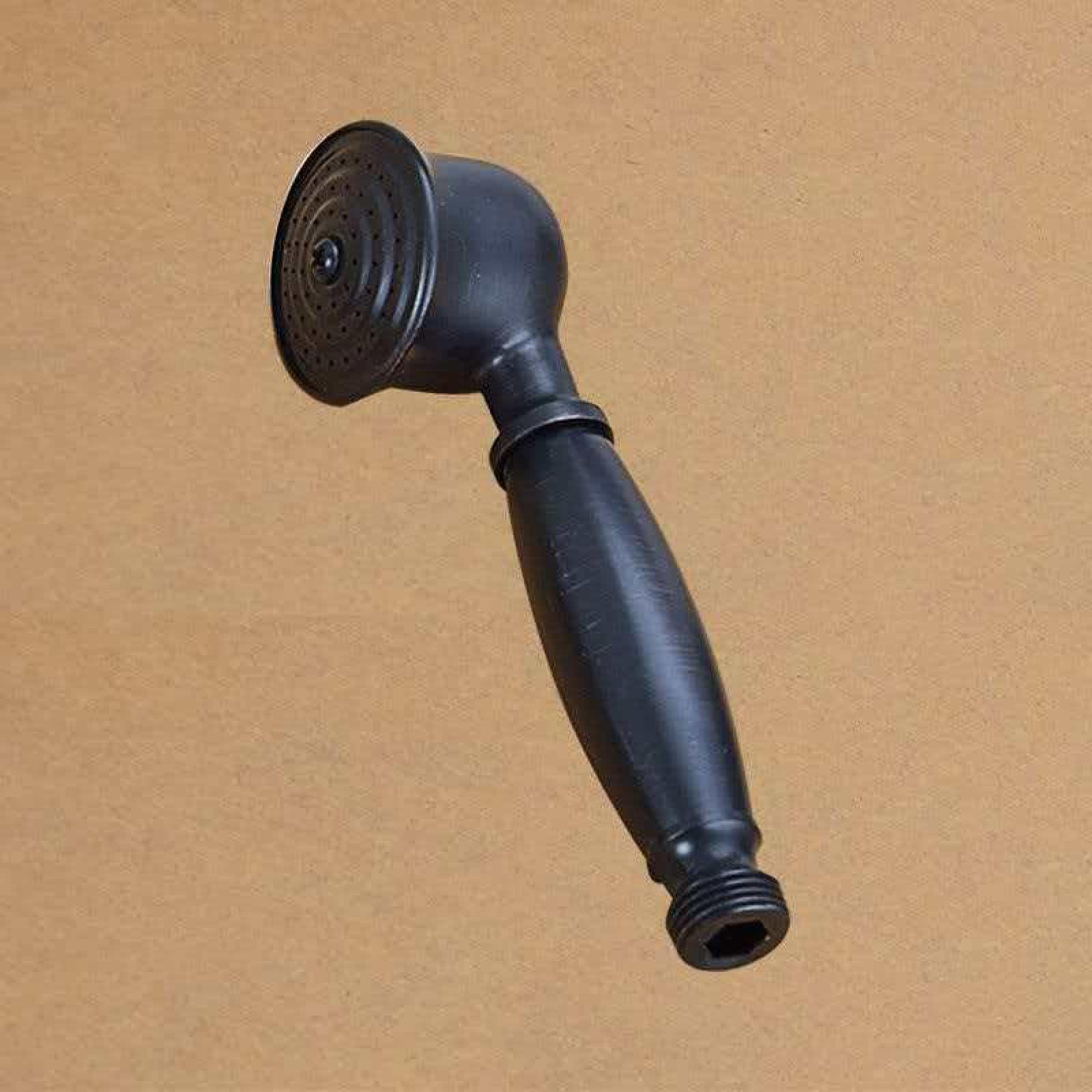 Fanjubei Black Printhead All-Copper Shower Pressurized Handheld Showerhead, Black Head