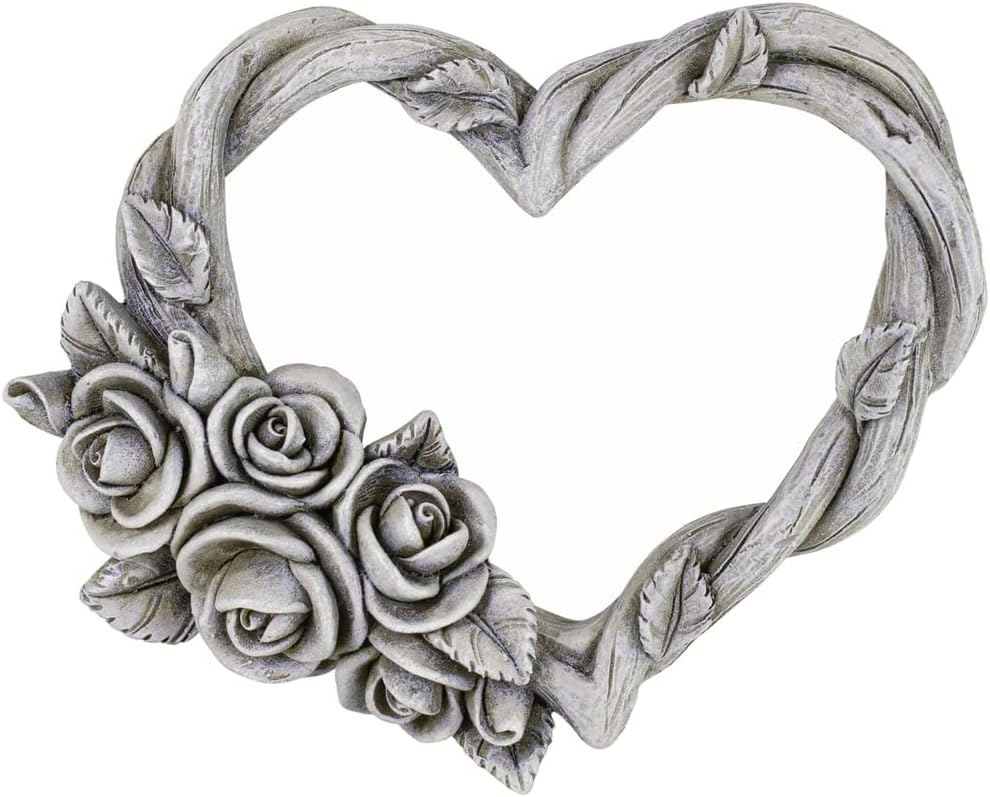 CreaFlor Home Grabschmuck Herz - Moos Mit Rose Wetterfest