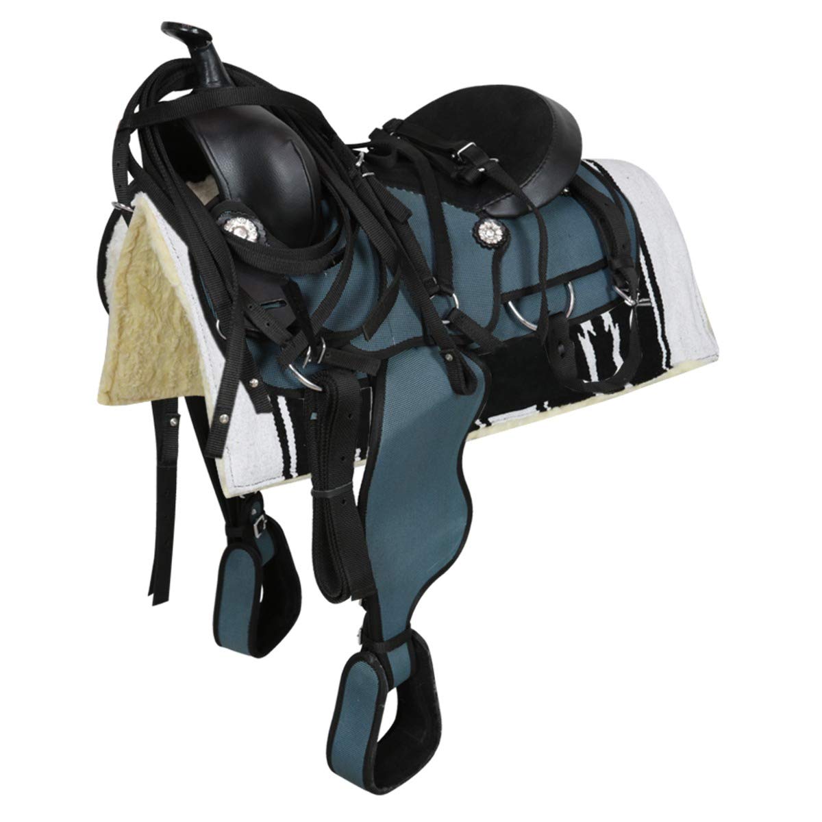 Sella West Sintetica Blu 16” = 40 cm