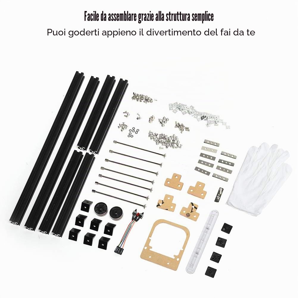 Custodia per PC con telaio aperto fai-da-te, custodia per piattaforma di prova overclocking per computer ATX in lega di alluminio, adotta eccellenti supporti materiali 20x20 per il grande alimentatore