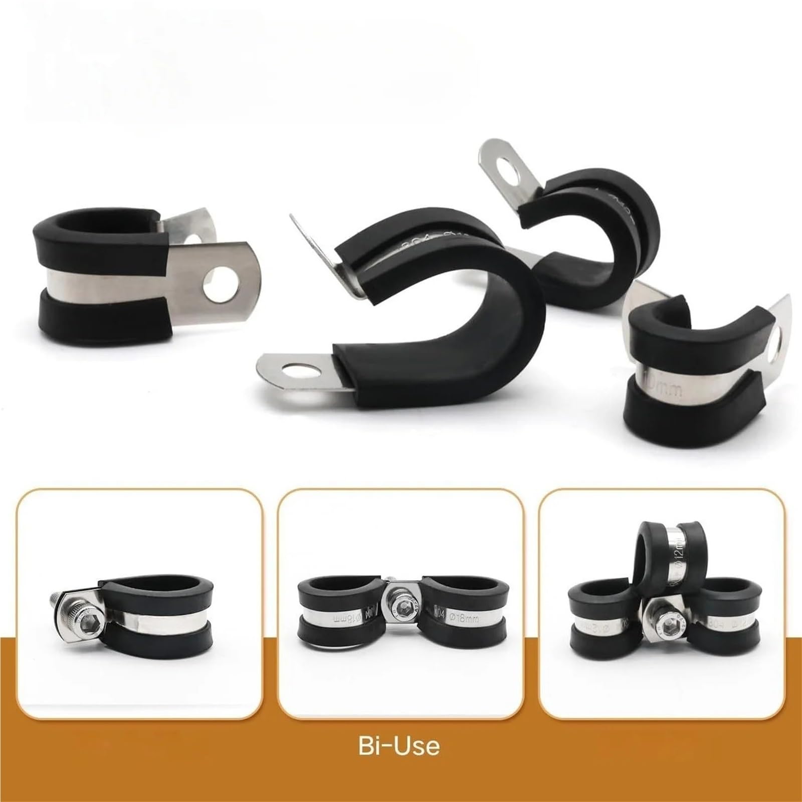 Kit di 4 morsetti per cavi in acciaio inossidabile in 5 misure da 1/4 pollici 5/16 pollici 3/8 pollici 1/2 pollici 3/4 pollici morsetti per tubi metallici automobilistici per funi metalliche