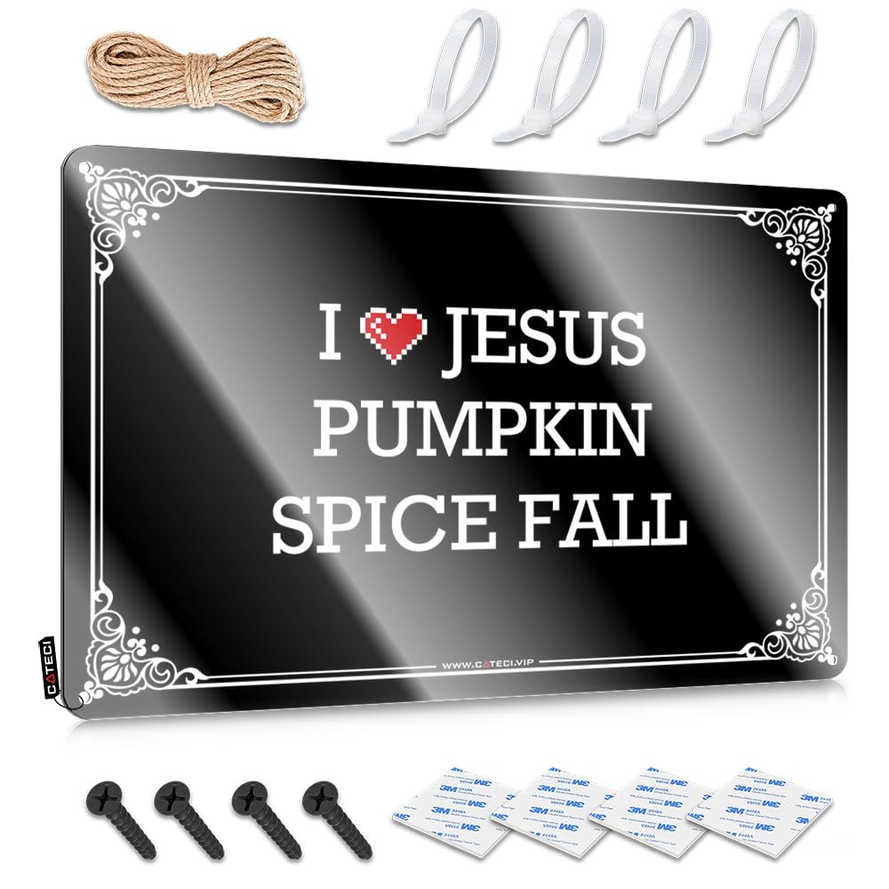 Large Longhorn Vintage Wall Decor - I Love Jesus Pumpkin Spice Fall Decor Rustic Wall Hanging(20X30CM)
