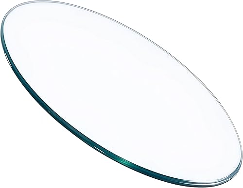 Mesa redonda de vidrio templado de 20 pulgadas de grosor de 1/4 pulgadas - Borde pulido plano