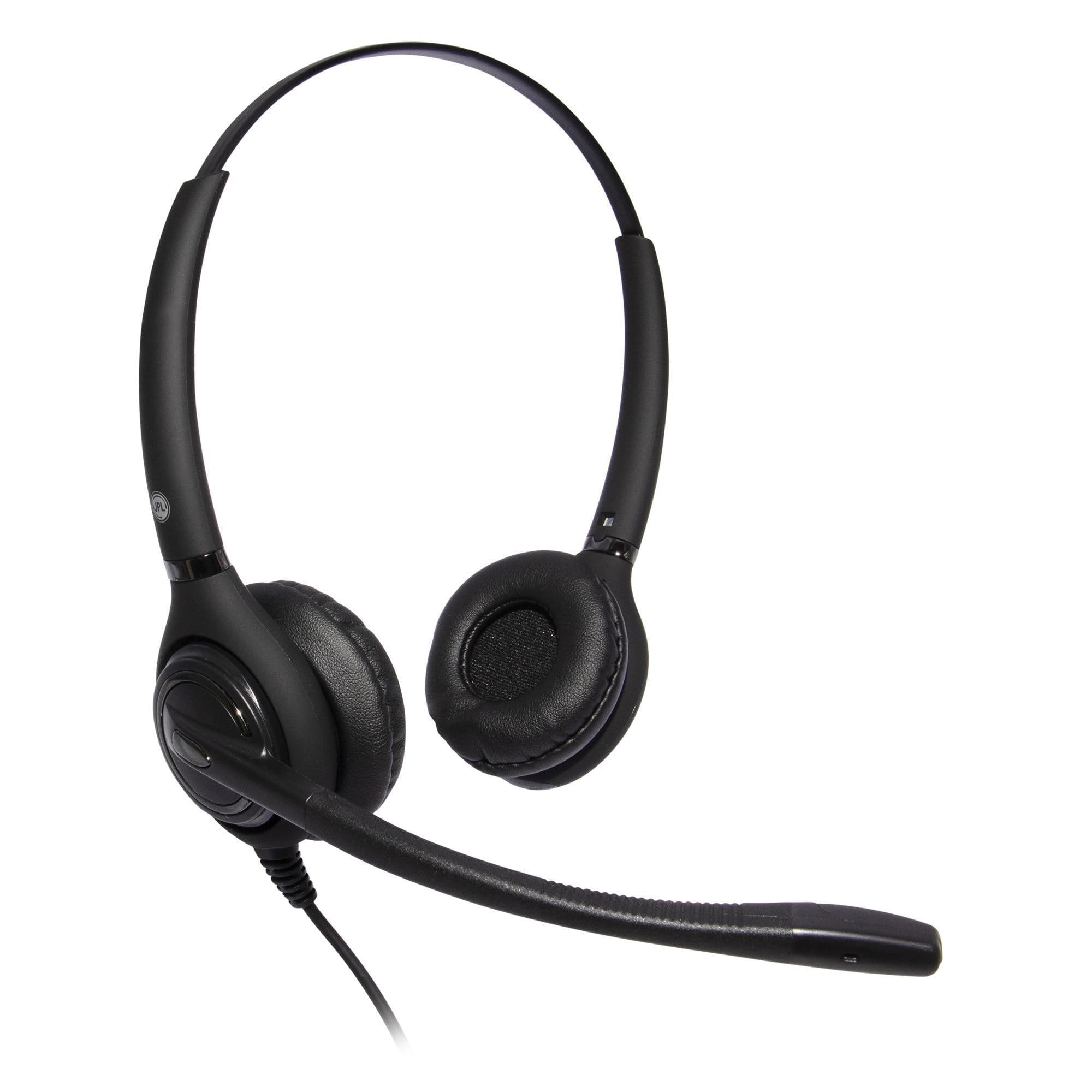 JPL Cuffia 502S-USB monofonica, con cavo, certificazione unificata, plug & play universale, controllo in linea, microfono a cancellazione del rumore (ideale per lavoratori domestici remoti) - nero