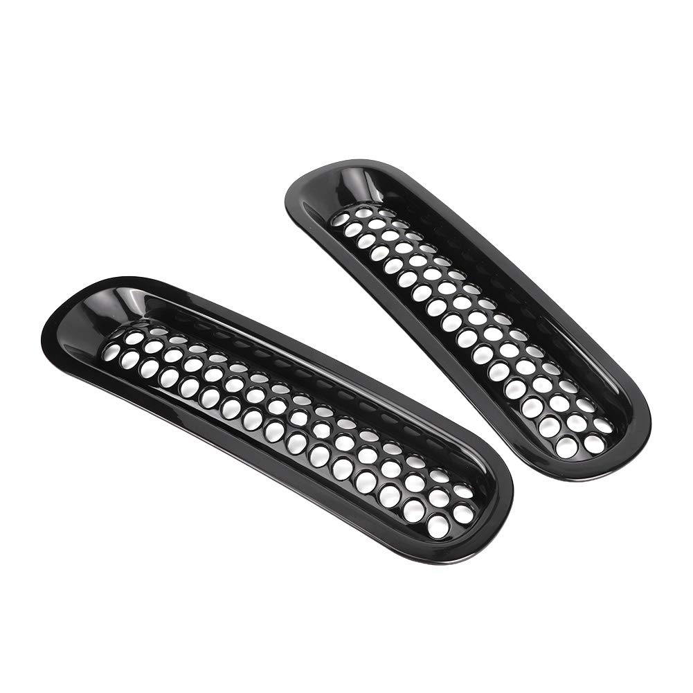Reja, Qiilu Grille, 7 piezas de rejilla de malla de parachoques delantero negro para Wrangler JK 2007-2017