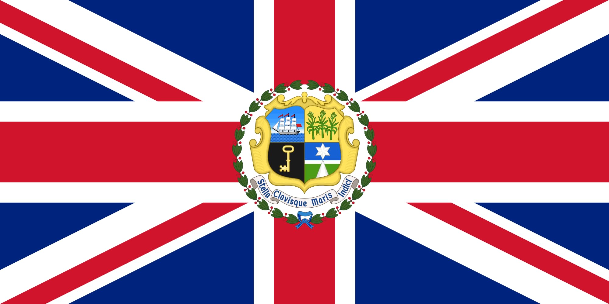 Drapeau Governor of Mauritius 1869–1906, pavillon historique île Maurice pour mât
