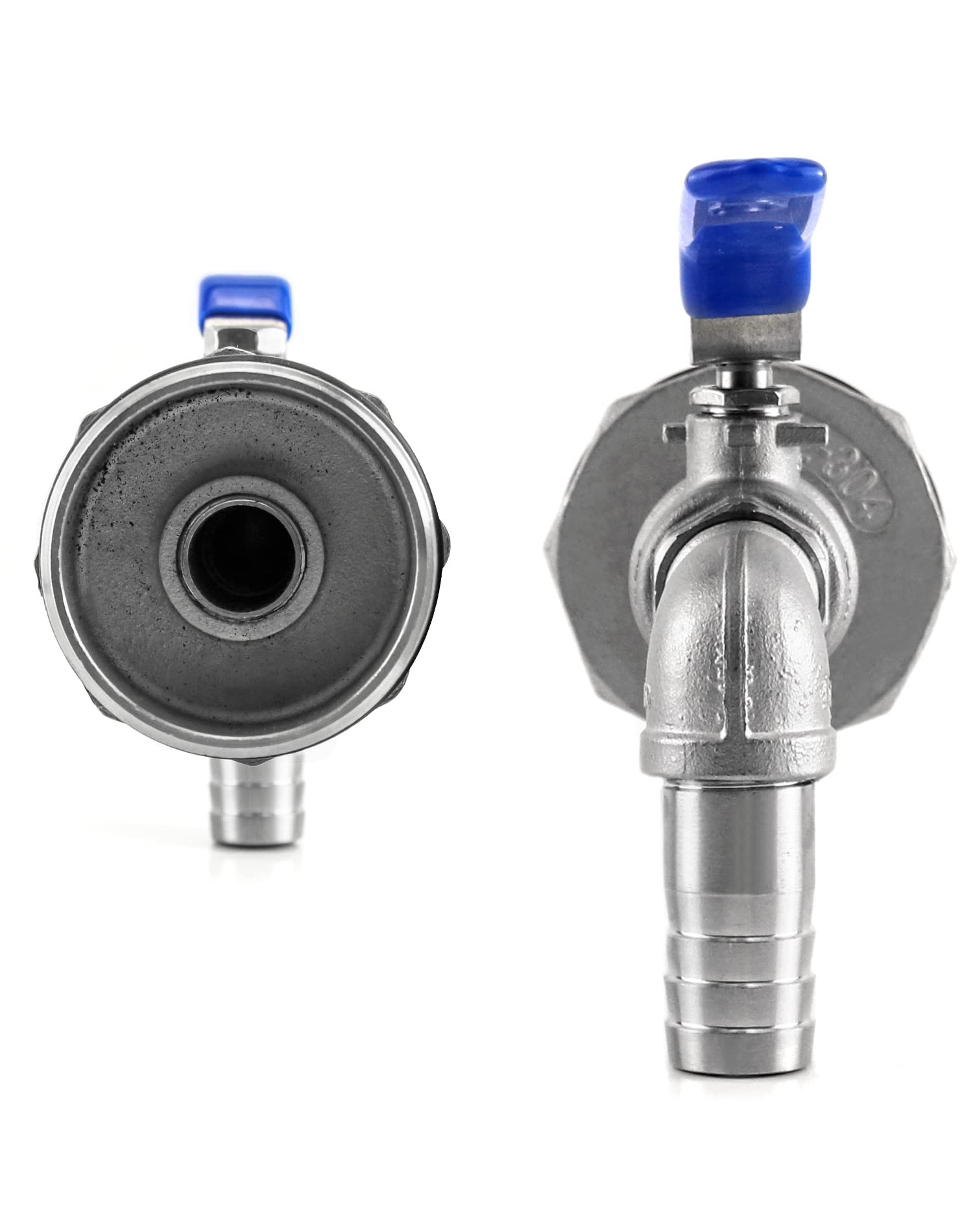 QWORK Rubinetto a tamburo, 2 "in acciaio inox Barrel rubinetto con guarnizione EPDM e 90 gradi 3/4" uscita per 55 galloni tamburo