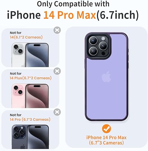 Miniatura 660 de Yriklso Strong Magnetic Case for iPhone 11 [Compatibilty with MagSafe] Protective Shockproof Cover Phone Case for iPhone 11 6.1" Frosted Purple