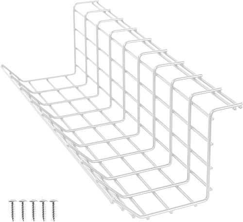 VIVO DESK-AC06-1BW - Organizador de cables de hierro para debajo del escritorio, organizador de cables de oficina en casa, bandeja correctora, color