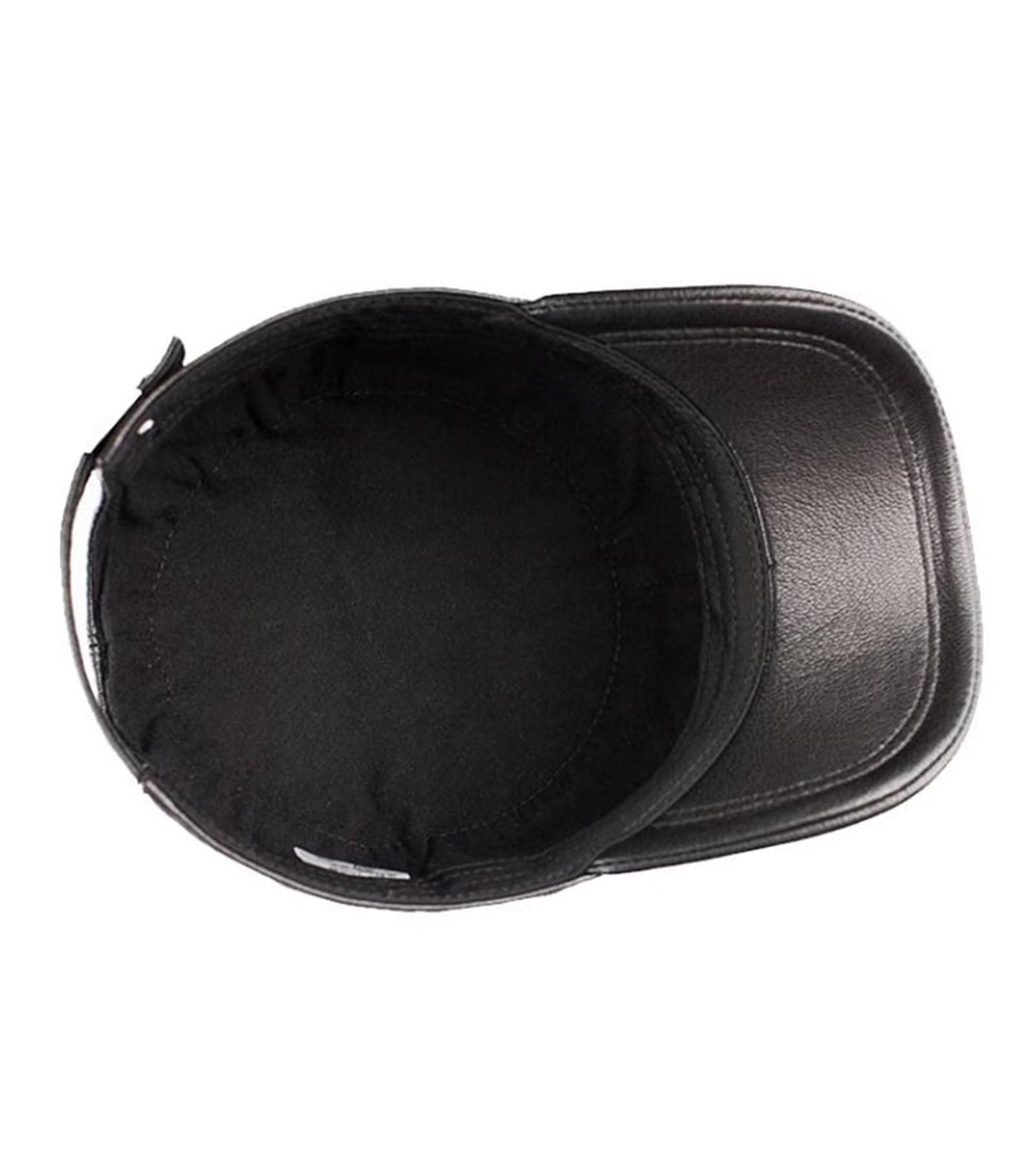 Czapka męska z płaską daszkiem ze skóry PU, czapka wojskowa, czapka baseballowa, czapka rybaka, czapka kierowcy, czapka ciężarówki, czapka baseballowa, czarna - XXL