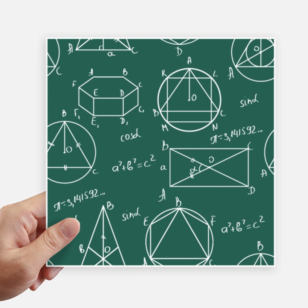 Calcul autocollant carré géométrique 20cm sticker mathématique ordinateur et moto