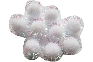 YYCRAFT 50pcs Glitter Tinsel Pom Poms