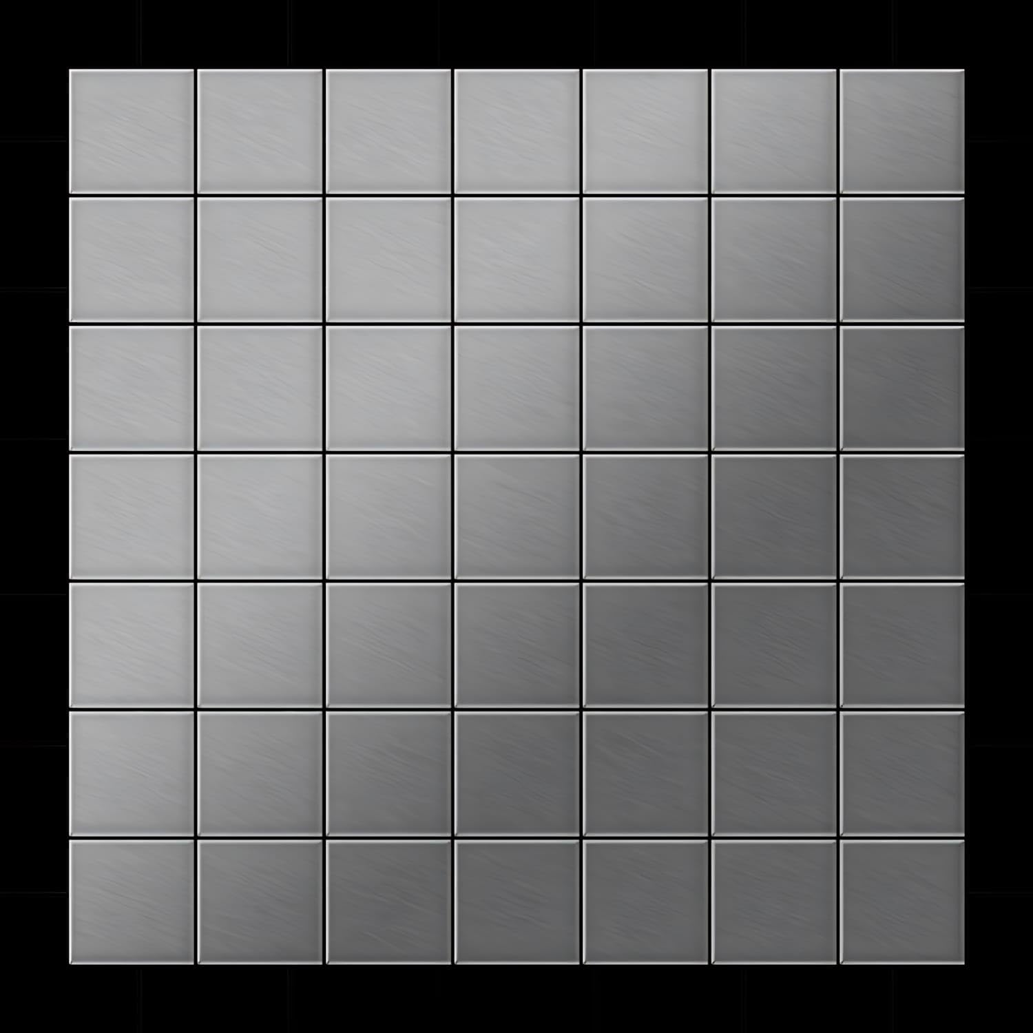 Azulejo mosaico de metal sólido Acero inoxidable Marine pulido espejo gris 1,6 mm de grosor ALLOY Attica-S-S-MM 0,85 m2