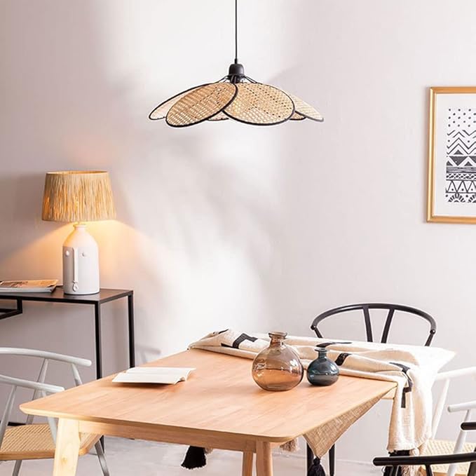 CSSYKV Nordic Rotan E27 Vintage Hanglampen Creatieve Persoonlijkheid Kroonluchter Bamboe Lamp Handgemaakte Noordse Rieten Lamp In Chinese Stijl Voor Keuken Woonkamer Slaapkamer Restaurant photo 2