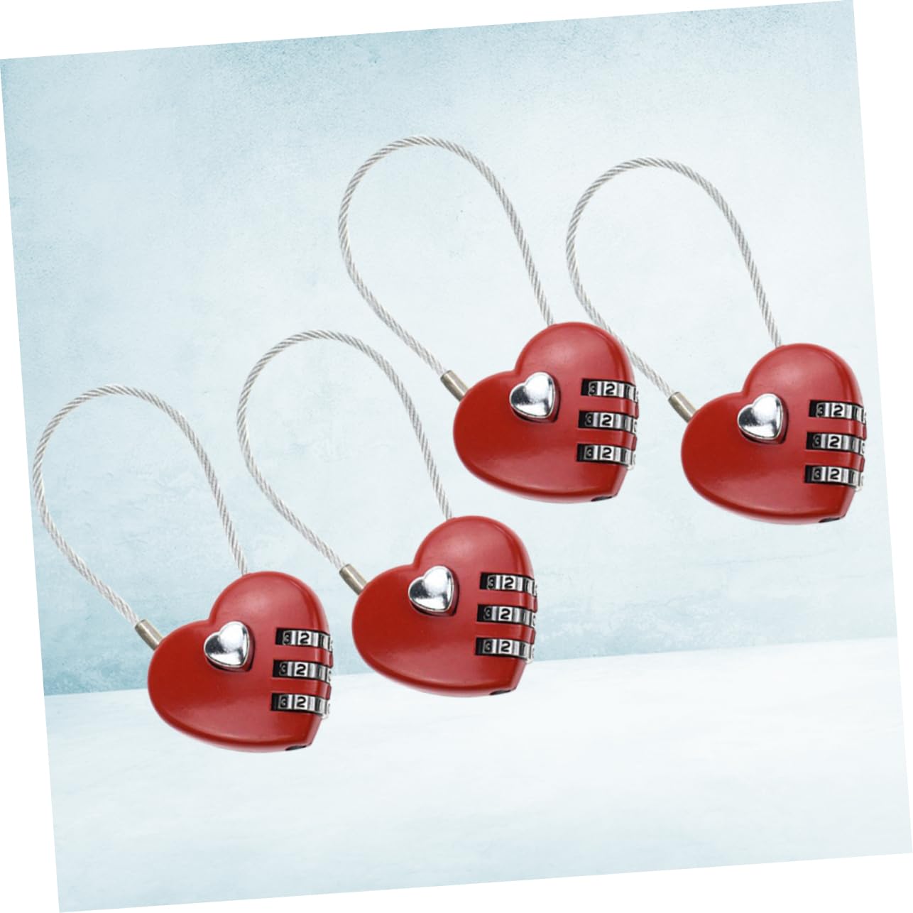 HEMOTON 3 Set Di Lucchetto A Combinazione Doganale Con Password Lucchetto Concentrico Per Valigie Rosso Facile Da Usare 4 Pezzi*3