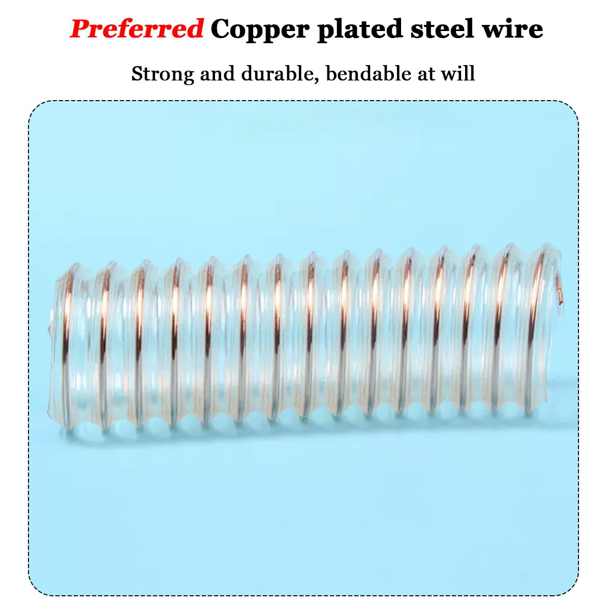 Flexibler PVC-Stahlschlauch, PU-transparenter Stahldraht-verstärkter Schlauch, 1 Meter, mehrere Größen, flexibel, langlebig, temperaturbeständig(Inner diameter: 250mm)