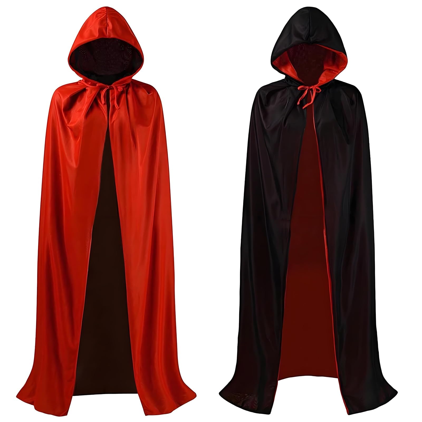 Cape d'Halloween vampire à capuche pour costume de fête costumée unisexe de 90 cm