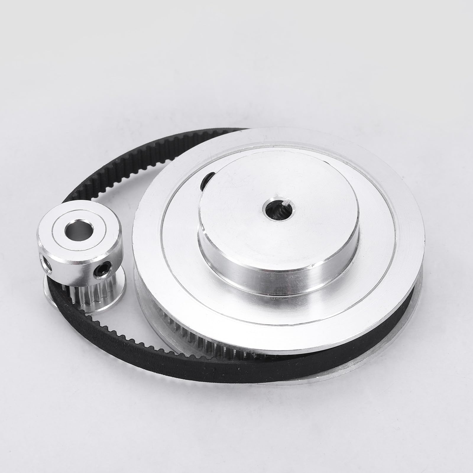 QUARKZMAN GT-2 Poulie Synchrone 20&80 Dents 5mm Alésage, Poulie de Distribution en Alliage d'Aluminium avec 1Pcs Longueur 200mm Largeur 6mm Courroie pour Imprimante 3D (20-80T-5B-6)