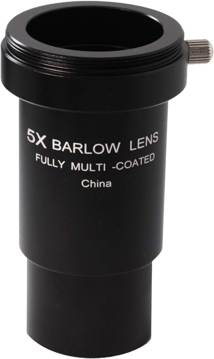 5X Barlow Lens, Aisnyho Metal Barlow Telescope Lens with M42x0.75 Thread Interface for Standard 1.25" Astronomy Scope Eyepiece