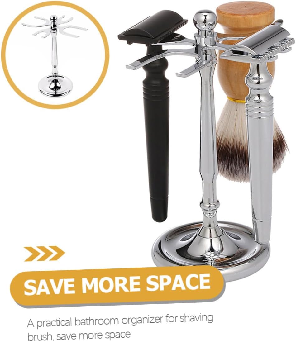 Razor Stand Rack for Bathroom Shaving Brush Holder Men S Beard Care Tools Organizer Rustproof Practical Design