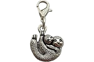 3X Sloth Clip on Lobster Clasp, Decorative Charm Pendant for Building Necklace,...
