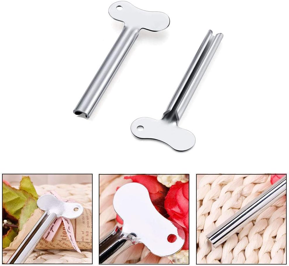 6 Pieces Stainless Steel Toothpaste Squeezer, Key Toothpaste Tube