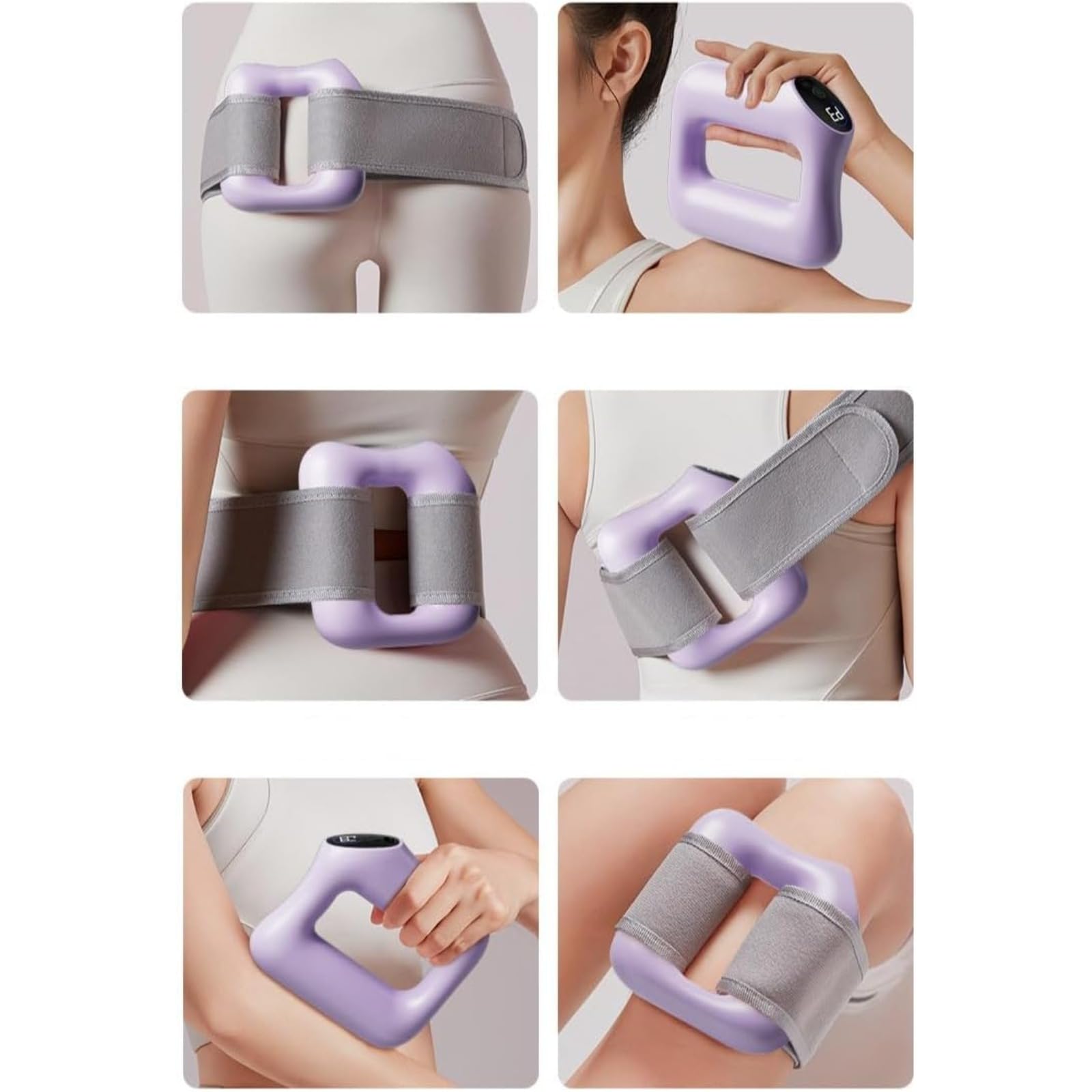 Anneau de Massage Fascial Multifonction - Pistolet Massage Profond 5 Intensités & 3 Modes - Corps Entier & Silencieux (Bleu)