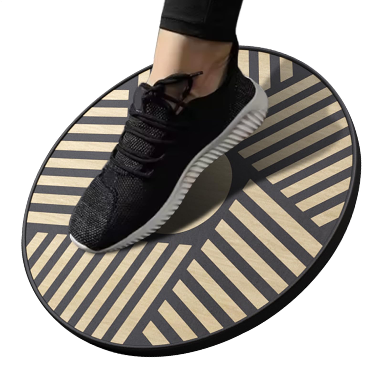 Wobble Balance Board, drewniany trener wytrzymałościowy, antypoślizgowy deck stabilności, trwały, antypoślizgowy, kompaktowy, przenośny design, naturalne wykończenie drewna, średnica 15 cali, idealna