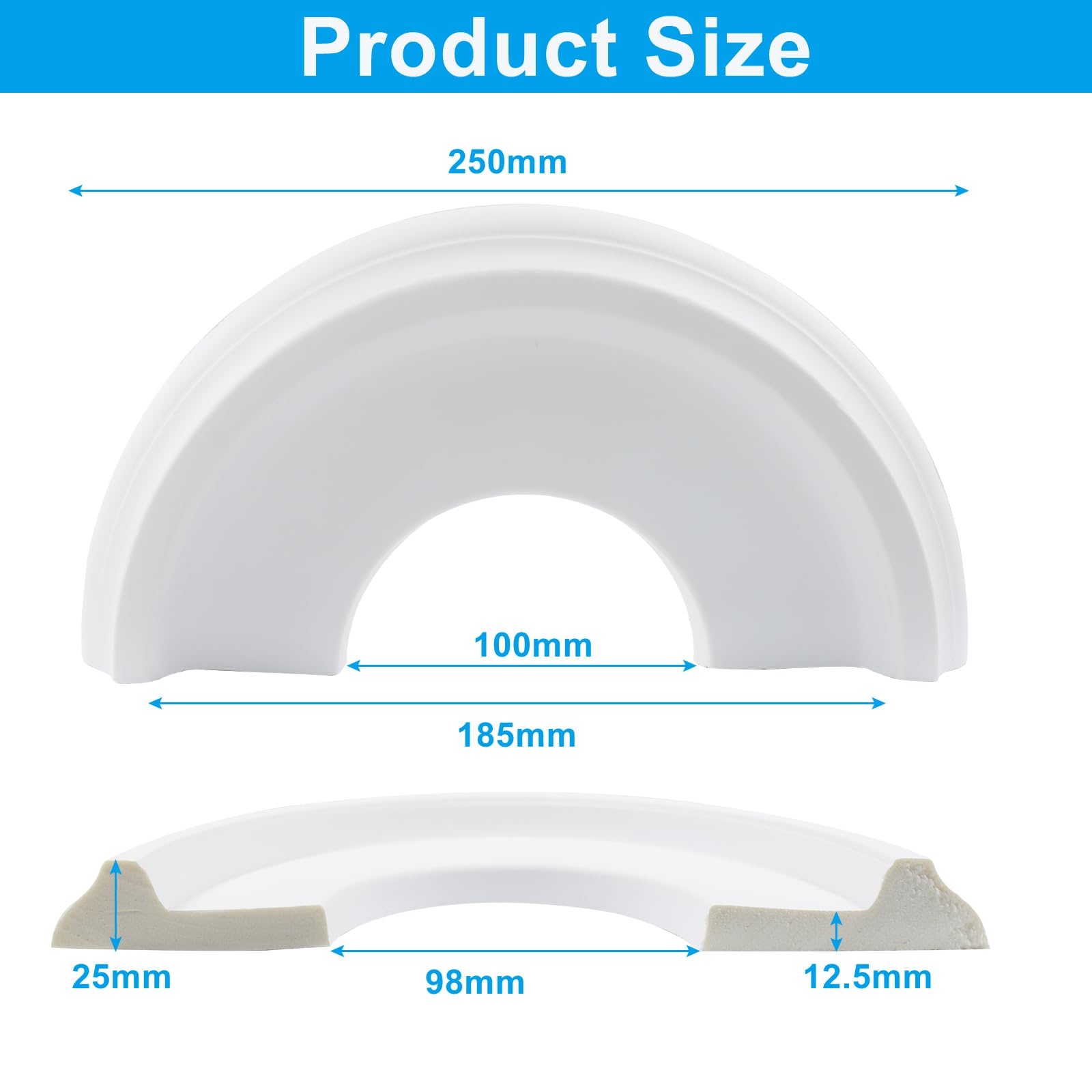 Piutouyar White Split Ceiling Medallion, 2 Pcs 10" OD x 4" ID Covers Plate — Amazon image 2